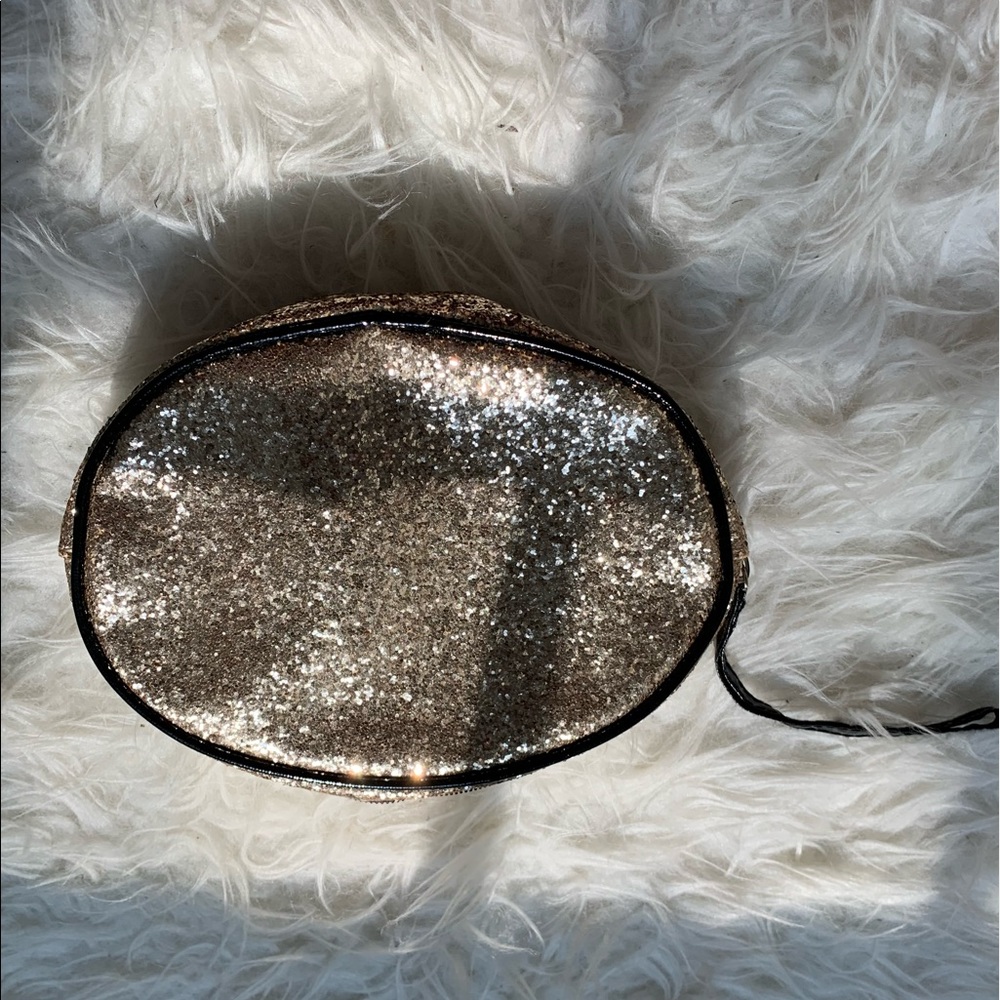Gold glitter toiletry case